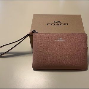 Coach Pink Crossgrain Leather Wrislet